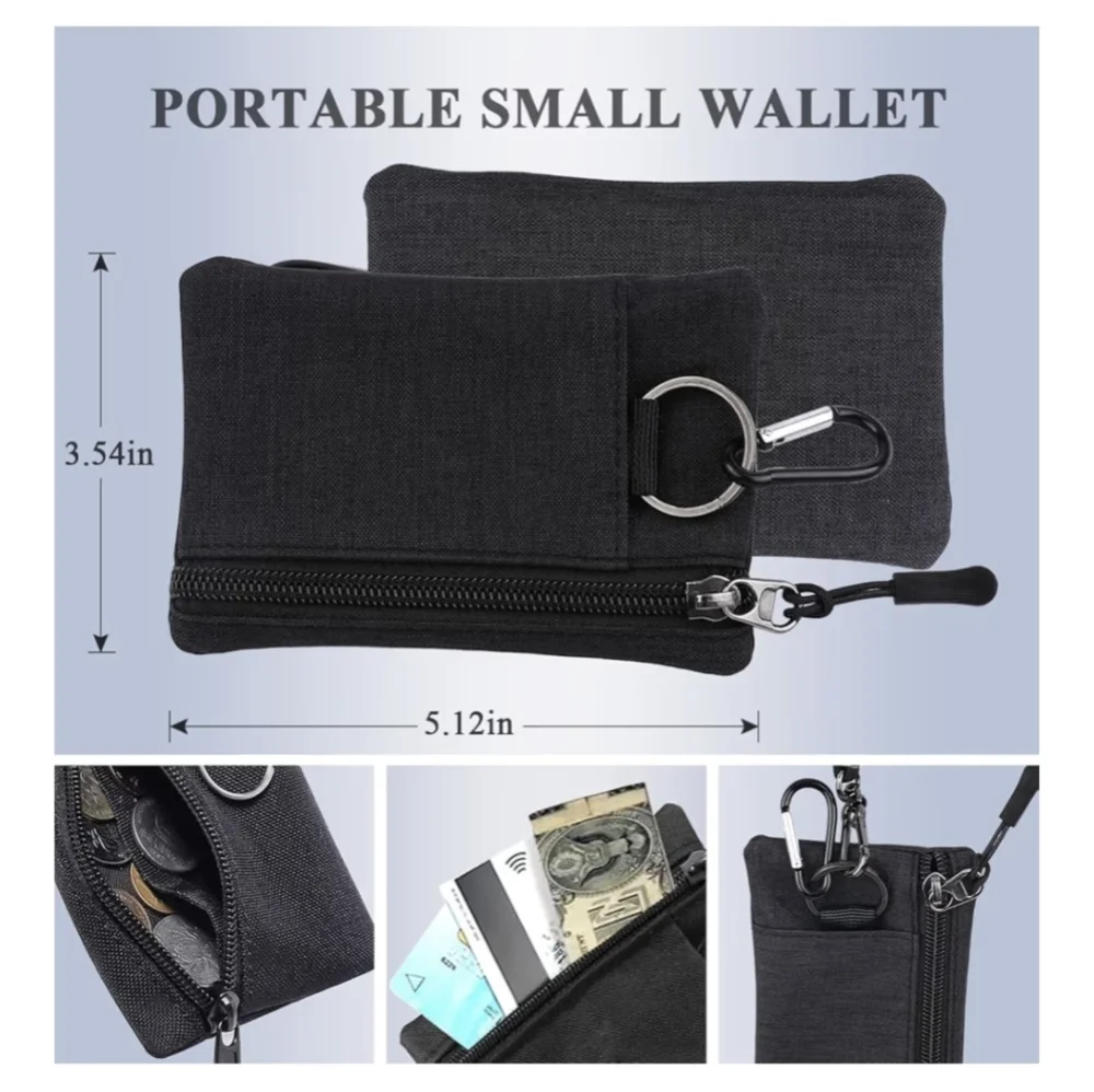 Adjustable Gray Lanyard Set with Pouch